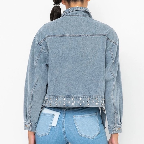 ❣️SOLD❣️Crystal Stud Denim Jacket - Picture 6 of 10